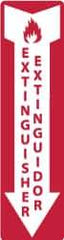 NMC - Extinguisher, Pressure Sensitive Vinyl Fire Sign - 4" Wide x 12" High, English/Spanish - Industrial Tool & Supply
