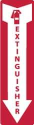 NMC - Extinguisher, Pressure Sensitive Vinyl Fire Sign - 4" Wide x 12" High - Industrial Tool & Supply