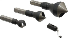 Vargus - 4 Piece, 5/16 to 13/16" Head Diam, Single End Countersink Set - Industrial Tool & Supply