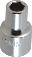 Proto - 1/2" Drive, Standard Hand Socket - 6 Points, 1-1/2" OAL, Alloy Steel, Chrome Finish - Industrial Tool & Supply