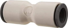 Parker - 1/4" OD, Bio-Sourced Nylon 11 Push-to-Connect Union - 230 Max psi, White - Industrial Tool & Supply