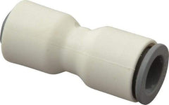 Parker - 1/4 x 3/8" OD, Bio-Sourced Nylon 11 Push-to-Connect Union - 230 Max psi, White - Industrial Tool & Supply