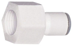 Parker - 1/4" OD, 7/16-24 UNS, Bio-Sourced Nylon 11 Push-to-Connect Faucet Connector UNS Thread - 230 Max psi, White - Industrial Tool & Supply