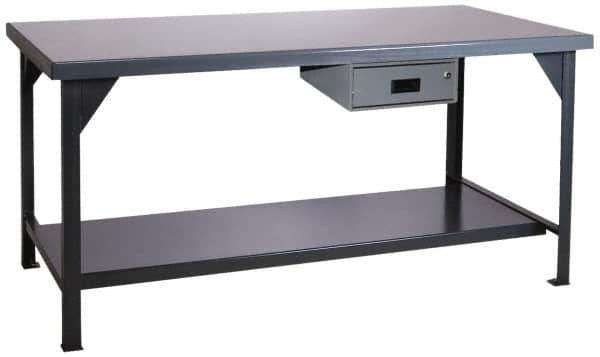 Durham - 48 Wide x 30" Deep x 34" High, Steel Workbench - Rounded Edge, Fixed Legs - Industrial Tool & Supply