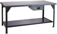 Durham - 72 Wide x 36" Deep x 34" High, Steel Workbench - Rolled Edge, Fixed Legs - Industrial Tool & Supply