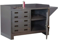 Durham - 5 Drawer, 1 Shelf Industrial Workstation - 2,000 Lb Capacity, Gray, 60" Wide x 38" High - Industrial Tool & Supply