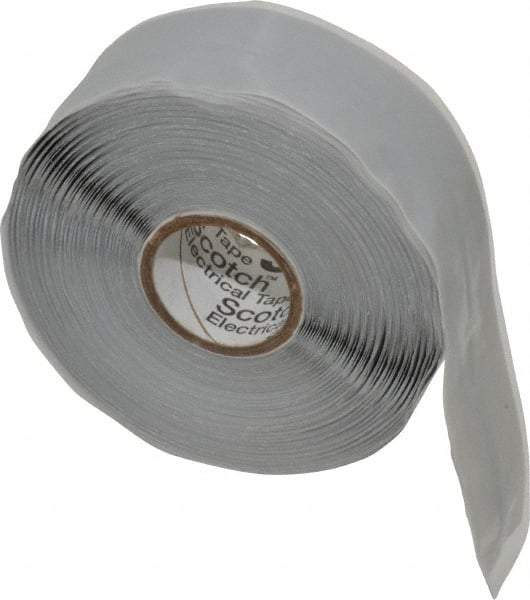 3M - 1" x 30', Gray Silicone Electrical Tape - Series 70HDT, 20 mil Thick, 600 V/mil Dielectric Strength - Industrial Tool & Supply