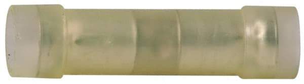 3M - 12 to 10 AWG Compatible, Nylon Fully Insulated, Crimp-On Butt Splice Terminal - Copper Contacts, Zinc Contact Plating, Yellow - Industrial Tool & Supply