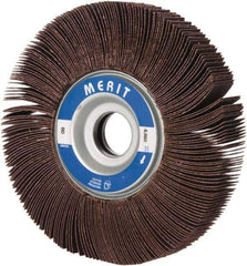 Merit Abrasives - 6" Diam, 80 Grit Aluminum Oxide Unmounted Flap Wheel - 1" Hole, 1" Wide, Coated, Medium Grade, 6,000 Max RPM , Cloth Backing - Industrial Tool & Supply