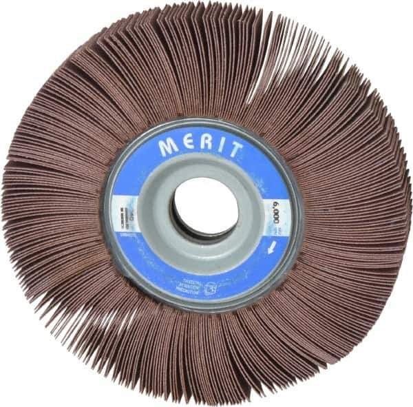 Merit Abrasives - 6" Diam, 240 Grit Aluminum Oxide Unmounted Flap Wheel - 1" Hole, 1" Wide, Coated, Very Fine Grade, 6,000 Max RPM , Cloth Backing - Industrial Tool & Supply