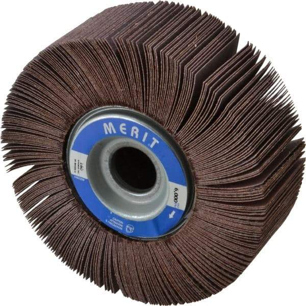 Merit Abrasives - 6" Diam, 180 Grit Aluminum Oxide Unmounted Flap Wheel - 1" Hole, 2" Wide, Coated, Very Fine Grade, 6,000 Max RPM , Cloth Backing - Industrial Tool & Supply