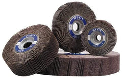 Merit Abrasives - 3-1/2" Diam, 60 Grit Aluminum Oxide Unmounted Flap Wheel - 5/8" Hole, 1-1/2" Wide, Coated, Medium Grade, 30,,000 Max RPM , Cloth Backing - Industrial Tool & Supply