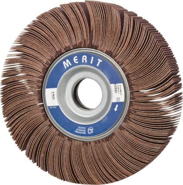 Merit Abrasives - 6" Diam, 150 Grit Aluminum Oxide Unmounted Flap Wheel - 1" Hole, 1" Wide, Coated, Very Fine Grade, 6,000 Max RPM , Cloth Backing - Industrial Tool & Supply