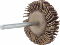 Merit Abrasives - 1-3/16" Diam x 3/16" Face Width, Medium Aluminum Oxide Coated Mounted Flap Wheel - 1/8" Shank Mount, 60 Grit, Cloth Backing, 30,000 Max RPM - Industrial Tool & Supply