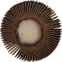 Merit Abrasives - 1-3/16" Diam x 1/4" Face Width, Fine Aluminum Oxide Coated Mounted Flap Wheel - 1/4" Shank Mount, 120 Grit, Cloth Backing, 25,000 Max RPM - Industrial Tool & Supply