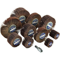 Merit Abrasives - 10 Piece Flap Wheel Kit - 1 & 3" Wheel, 1/4-20 Shank - Industrial Tool & Supply