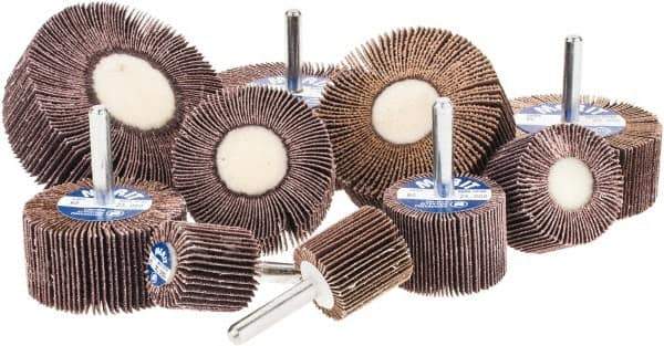 Merit Abrasives - 10 Piece Flap Wheel Kit - Contains Wheels Mounted on 1/4" Shank - Industrial Tool & Supply