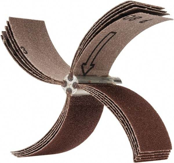 Merit Abrasives - 80 Grit, Coated, Aluminum Oxide Bore Polisher - Medium Grade, 10,000 RPM, Polishes Bores with 3-1/8 to 4" Diam - Industrial Tool & Supply