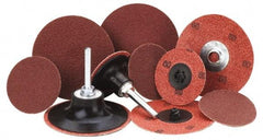 Merit Abrasives - 3" Disc Diam, 24 Grit, Aluminum Oxide Quick Change Disc - Type R Attaching System, Coated, Maroon, Very Coarse Grade, 20,000 RPM - Industrial Tool & Supply