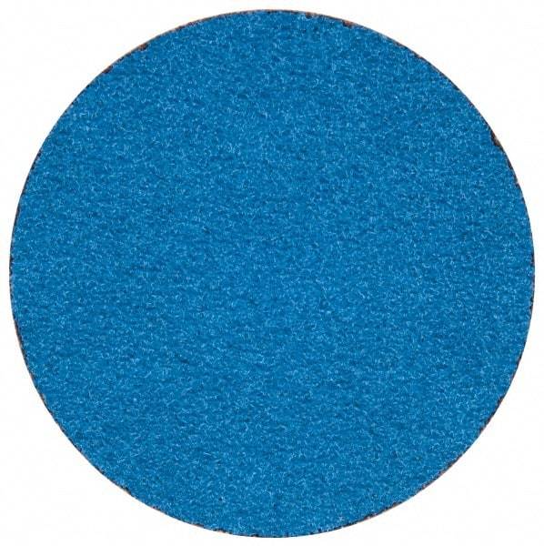 Merit Abrasives - 2" Disc Diam, 60 Grit, Zirconia Alumina Quick Change Disc - Type R Attaching System, Coated, Blue, Medium Grade, 30,000 RPM - Industrial Tool & Supply