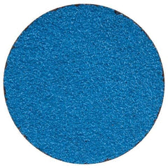 Merit Abrasives - 2" Disc Diam, 50 Grit, Zirconia Alumina Quick Change Disc - Type R Attaching System, Coated, Blue, Coarse Grade, 30,000 RPM - Industrial Tool & Supply