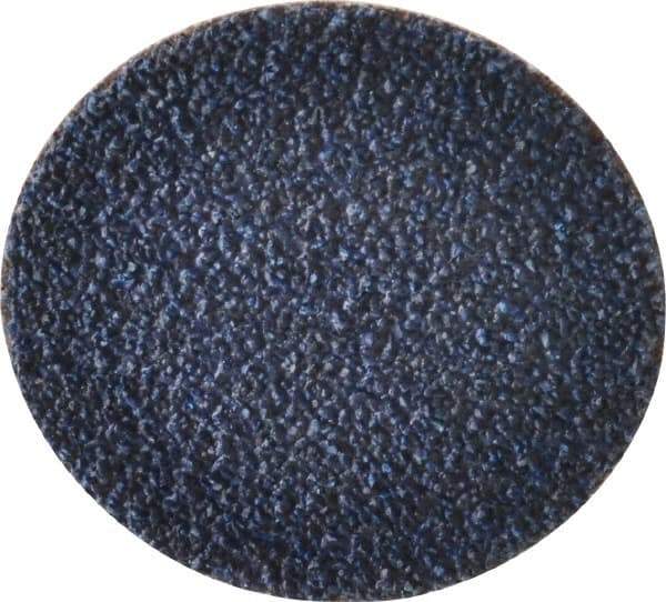 Merit Abrasives - 2" Disc Diam, 36 Grit, Zirconia Alumina Quick Change Disc - Type R Attaching System, Coated, Blue, Very Coarse Grade, 30,000 RPM - Industrial Tool & Supply