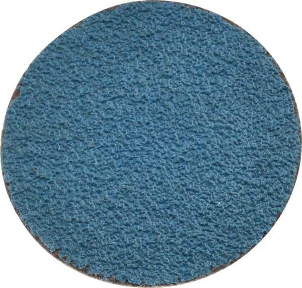 Merit Abrasives - 1-1/2" Disc Diam, 60 Grit, Zirconia Alumina Quick Change Disc - Type R Attaching System, Coated, Blue, Medium Grade, 30,000 RPM - Industrial Tool & Supply
