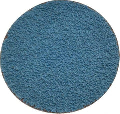 Merit Abrasives - 1-1/2" Disc Diam, 60 Grit, Zirconia Alumina Quick Change Disc - Type R Attaching System, Coated, Blue, Medium Grade, 30,000 RPM - Industrial Tool & Supply
