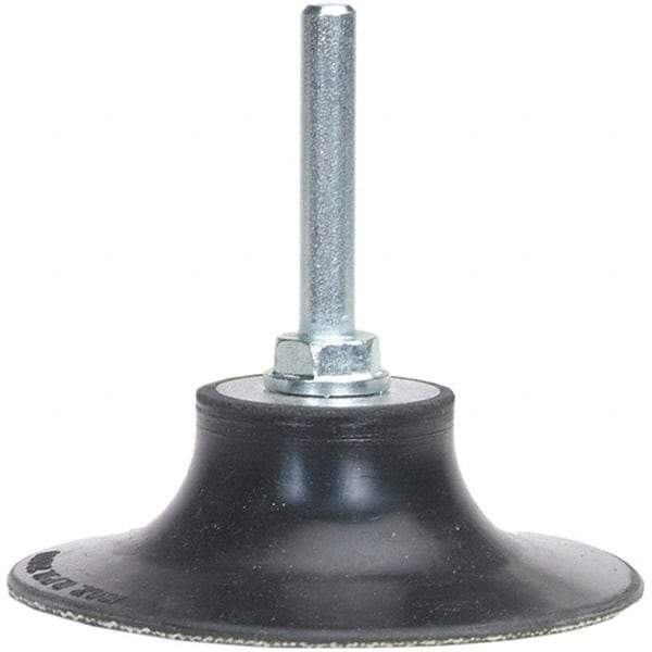 Merit Abrasives - 3" Diam Quick-Change Type S Disc Backing Pad - 1/4" Shank Diam, Soft Density, 20,000 RPM, Power-Lock Type 2 Compatible - Industrial Tool & Supply