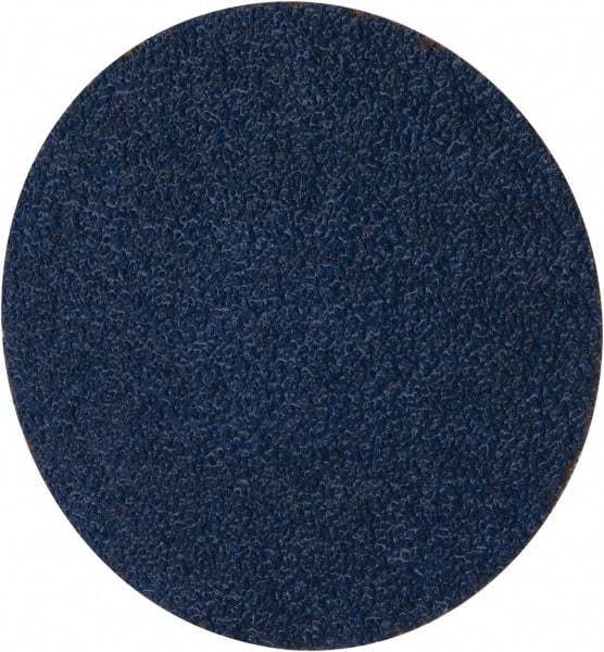 Merit Abrasives - 3" Disc Diam, 40 Grit, Zirconia Alumina Quick Change Disc - Type R Attaching System, Coated, Blue, Coarse Grade, 20,000 RPM - Industrial Tool & Supply
