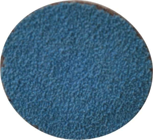 Merit Abrasives - 1-1/2" Disc Diam, 60 Grit, Zirconia Alumina Quick Change Disc - Type S Attaching System, Coated, Blue, Medium Grade, 30,000 RPM - Industrial Tool & Supply