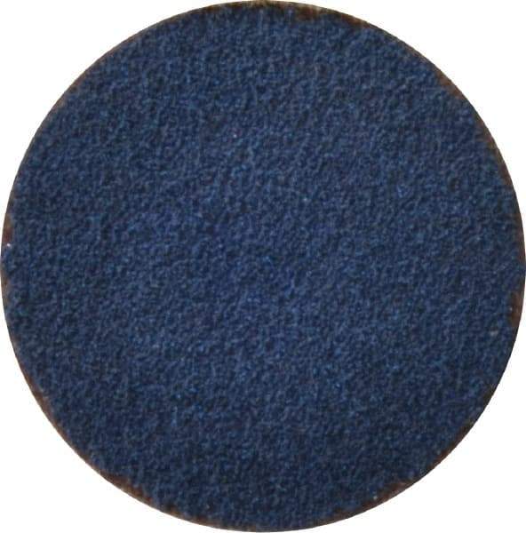 Merit Abrasives - 1-1/2" Disc Diam, 80 Grit, Zirconia Alumina Quick Change Disc - Type S Attaching System, Coated, Blue, Medium Grade, 30,000 RPM - Industrial Tool & Supply