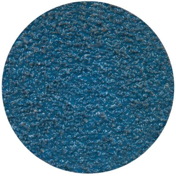 Merit Abrasives - 2" Disc Diam, 36 Grit, Zirconia Alumina Quick Change Disc - Type S Attaching System, Coated, Blue, Very Coarse Grade, 30,000 RPM - Industrial Tool & Supply