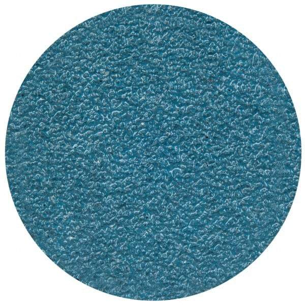 Merit Abrasives - 2" Disc Diam, 40 Grit, Zirconia Alumina Quick Change Disc - Type S Attaching System, Coated, Blue, Coarse Grade, 30,000 RPM - Industrial Tool & Supply