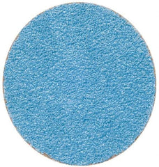 Merit Abrasives - 2" Disc Diam, 50 Grit, Zirconia Alumina Quick Change Disc - Type S Attaching System, Coated, Blue, Coarse Grade, 30,000 RPM - Industrial Tool & Supply