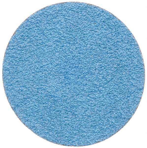 Merit Abrasives - 2" Disc Diam, 60 Grit, Zirconia Alumina Quick Change Disc - Type S Attaching System, Coated, Blue, Medium Grade, 30,000 RPM - Industrial Tool & Supply