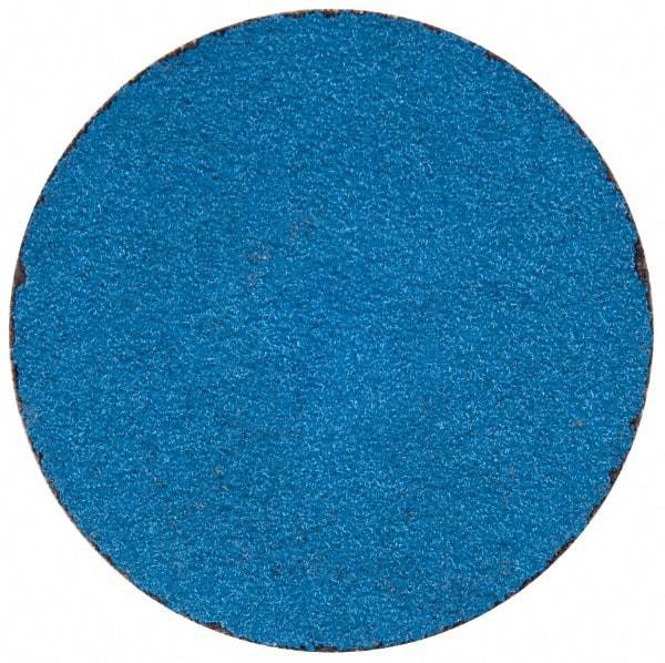 Merit Abrasives - 2" Disc Diam, 80 Grit, Zirconia Alumina Quick Change Disc - Type S Attaching System, Coated, Blue, Medium Grade, 30,000 RPM - Industrial Tool & Supply
