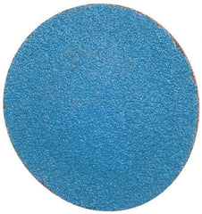 Merit Abrasives - 2" Disc Diam, 80 Grit, Zirconia Alumina Quick Change Disc - Type R Attaching System, Coated, Blue, Medium Grade, 30,000 RPM - Industrial Tool & Supply