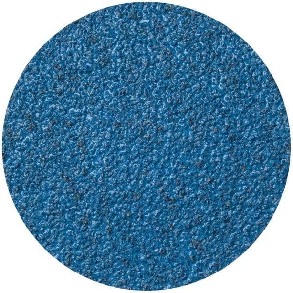Merit Abrasives - 3" Disc Diam, 36 Grit, Zirconia Alumina Quick Change Disc - Type R Attaching System, Coated, Blue, Very Coarse Grade, 20,000 RPM - Industrial Tool & Supply