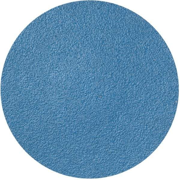Merit Abrasives - 3" Disc Diam, 80 Grit, Zirconia Alumina Quick Change Disc - Type R Attaching System, Coated, Blue, Medium Grade, 20,000 RPM - Industrial Tool & Supply