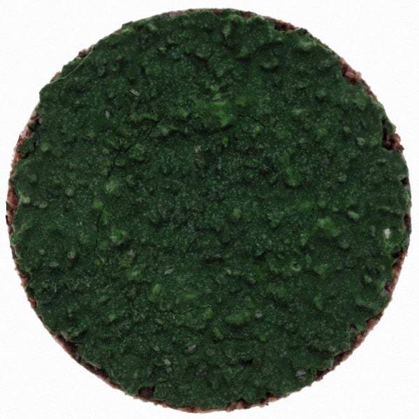 Merit Abrasives - 1" Disc Diam, 40 Grit, Zirconia Alumina Quick Change Disc - Type S Attaching System, Coated, Green, Coarse Grade, 40,000 RPM, R801 Series - Industrial Tool & Supply