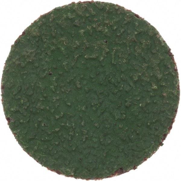 Merit Abrasives - 1" Disc Diam, 50 Grit, Zirconia Alumina Quick Change Disc - Type R Attaching System, Coated, Green, Coarse Grade, 40,000 RPM, R801 Series - Industrial Tool & Supply