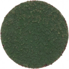 Merit Abrasives - 1" Disc Diam, 50 Grit, Zirconia Alumina Quick Change Disc - Type R Attaching System, Coated, Green, Coarse Grade, 40,000 RPM, R801 Series - Industrial Tool & Supply