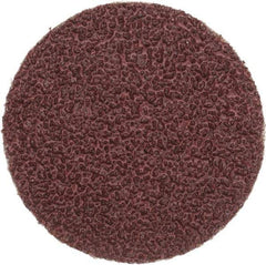 Merit Abrasives - 2" Diam, 36 Grit Aluminum Oxide Adhesive PSA Disc - Very Coarse, Black, Cloth Backing, Flexible - Industrial Tool & Supply