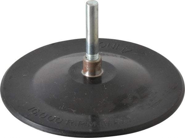 Merit Abrasives - 4" Diam Adhesive/PSA Disc Backing Pad - 1/4" Shank Diam, 6,000 RPM - Industrial Tool & Supply