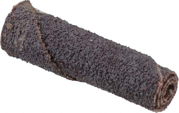 Merit Abrasives - 3/8" Max Roll Diam x 1-1/2" OAL, 60 Grit Aluminum Oxide Straight Cartridge Roll - 1/8" Pilot Hole Diam, Medium Grade - Industrial Tool & Supply