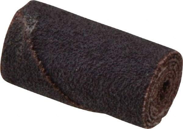 Merit Abrasives - 3/4" Max Roll Diam x 1-1/2" OAL, 60 Grit Aluminum Oxide Straight Cartridge Roll - 3/16" Pilot Hole Diam, Medium Grade - Industrial Tool & Supply