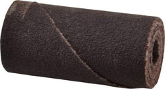 Merit Abrasives - 3/4" Max Roll Diam x 1-1/2" OAL, 120 Grit Aluminum Oxide Straight Cartridge Roll - 1/4" Pilot Hole Diam, Fine Grade - Industrial Tool & Supply