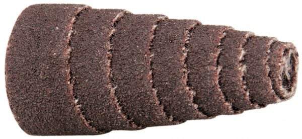 Merit Abrasives - 1-1/2" Long x 3/4" Diam, Aluminum Oxide, Full Taper Cartridge Roll - 80 Grit, 3/16" Pilot Hole Diam, Medium Grade - Industrial Tool & Supply