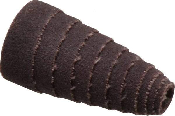 Merit Abrasives - 1-1/2" Long x 3/4" Diam, Aluminum Oxide, Full Taper Cartridge Roll - 120 Grit, 3/16" Pilot Hole Diam, Fine Grade - Industrial Tool & Supply